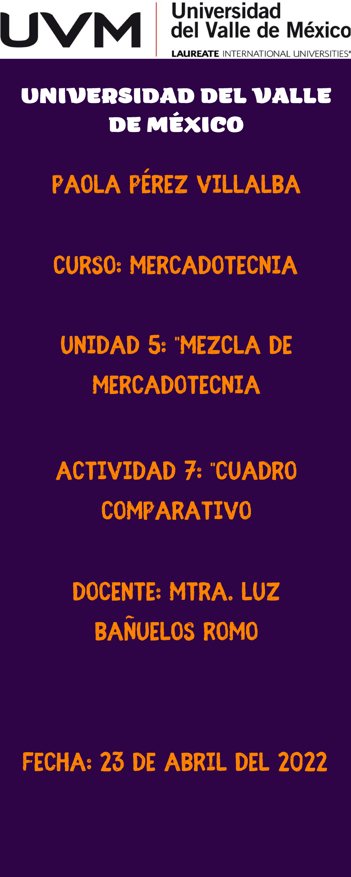 A7 Ppv Mezcla De La Mercadotecnia Actividad 7 Curso Mercadotecnia