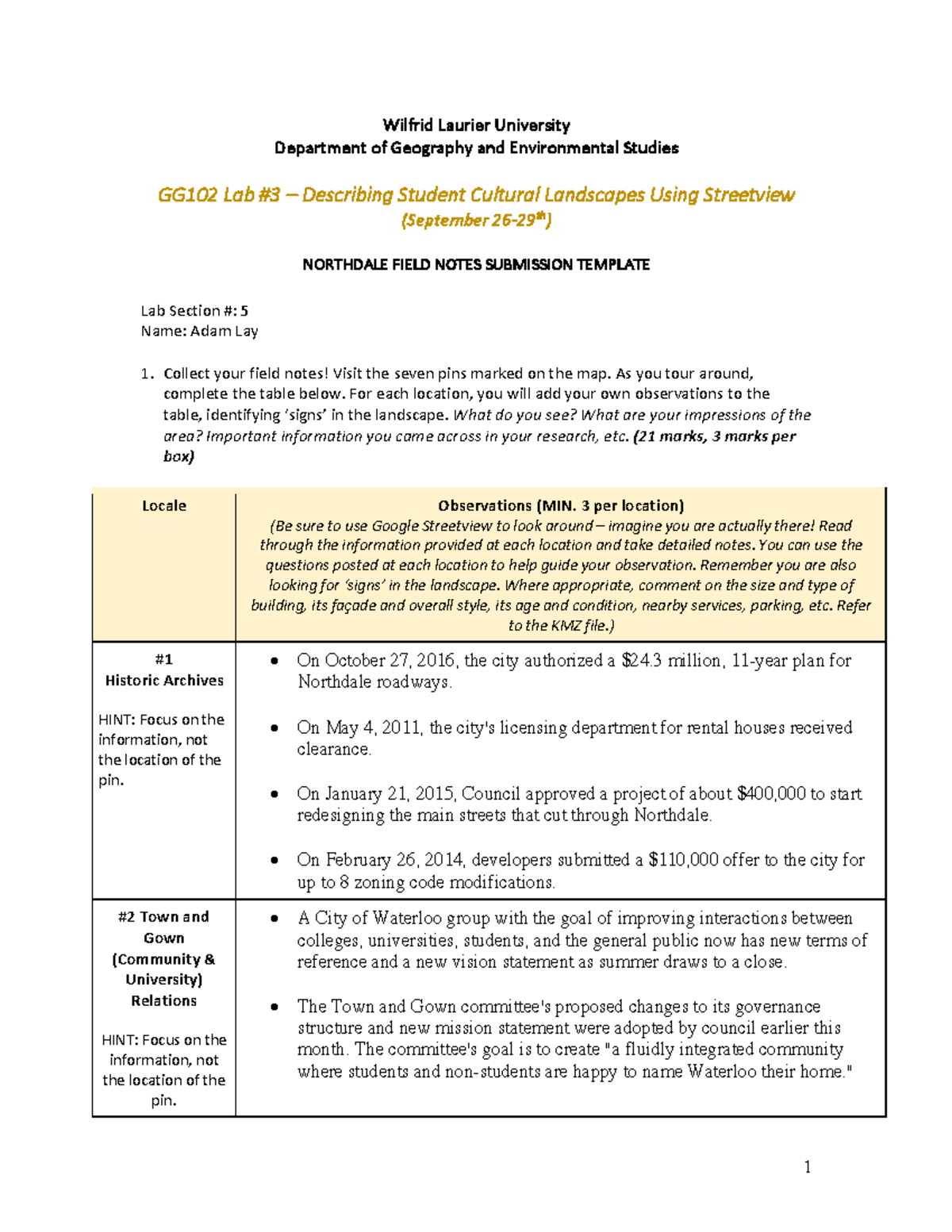 biol102 LAB 3jjjj Wilfrid Laurier University Department of Geography