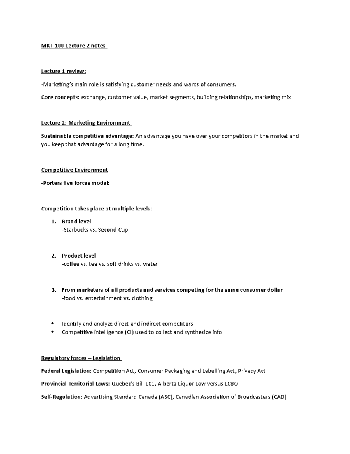 MKT 100 Lecture 2 notes & Metric 1 Expense Types - MKT 100 Lecture 2 ...