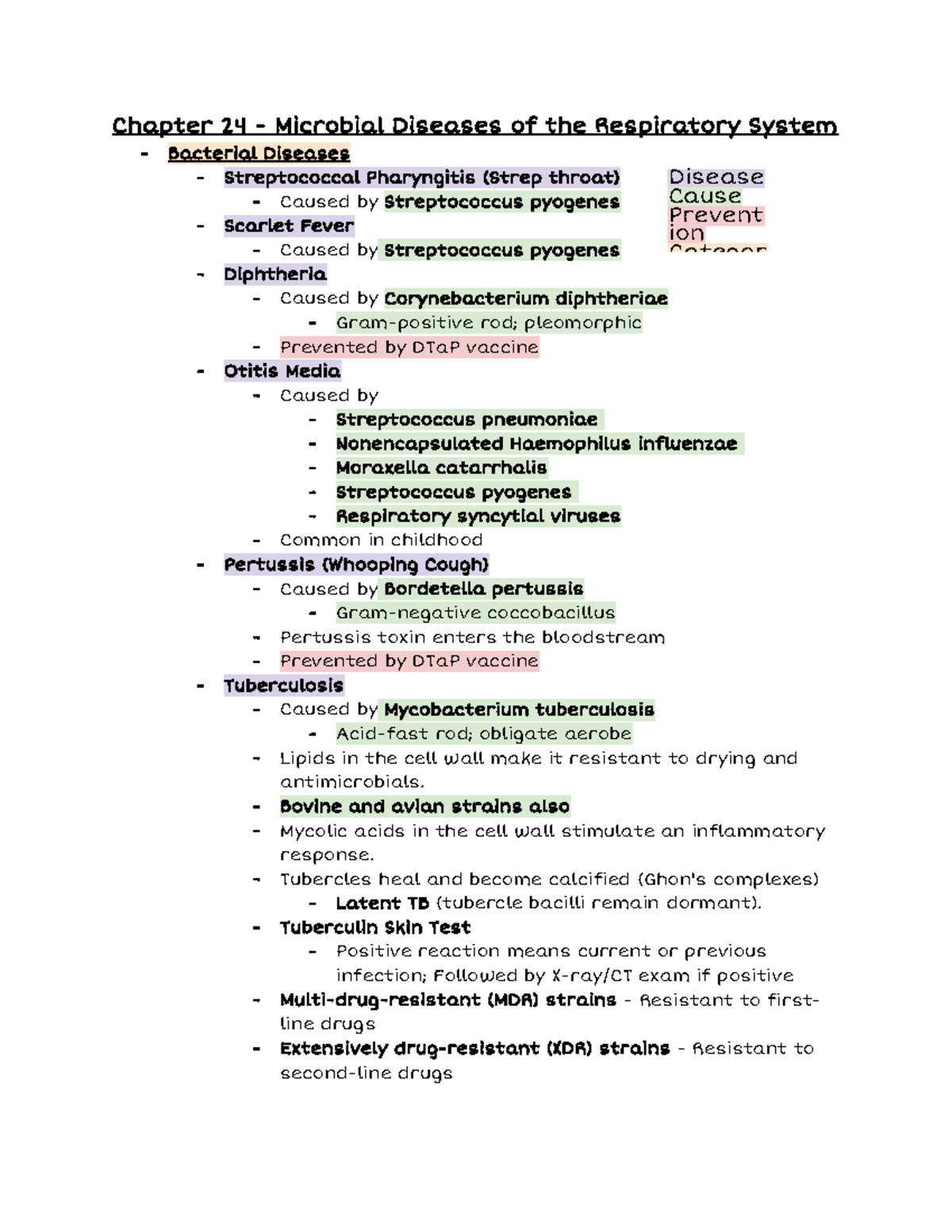 Final Exam Study Guide - Chapter 24 Microbial Diseases Of The ...