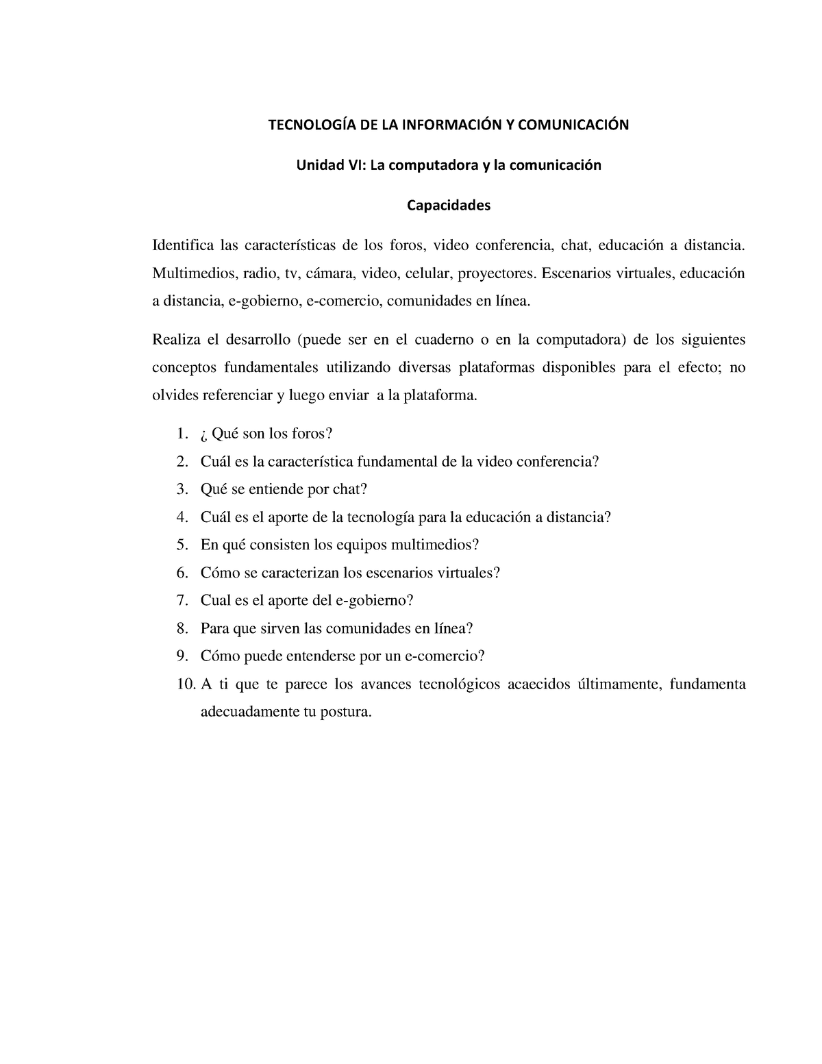 Clase Teórica - Trabajo - TECNOLOGÕA DE LA INFORMACI”N Y COMUNICACI”N ...