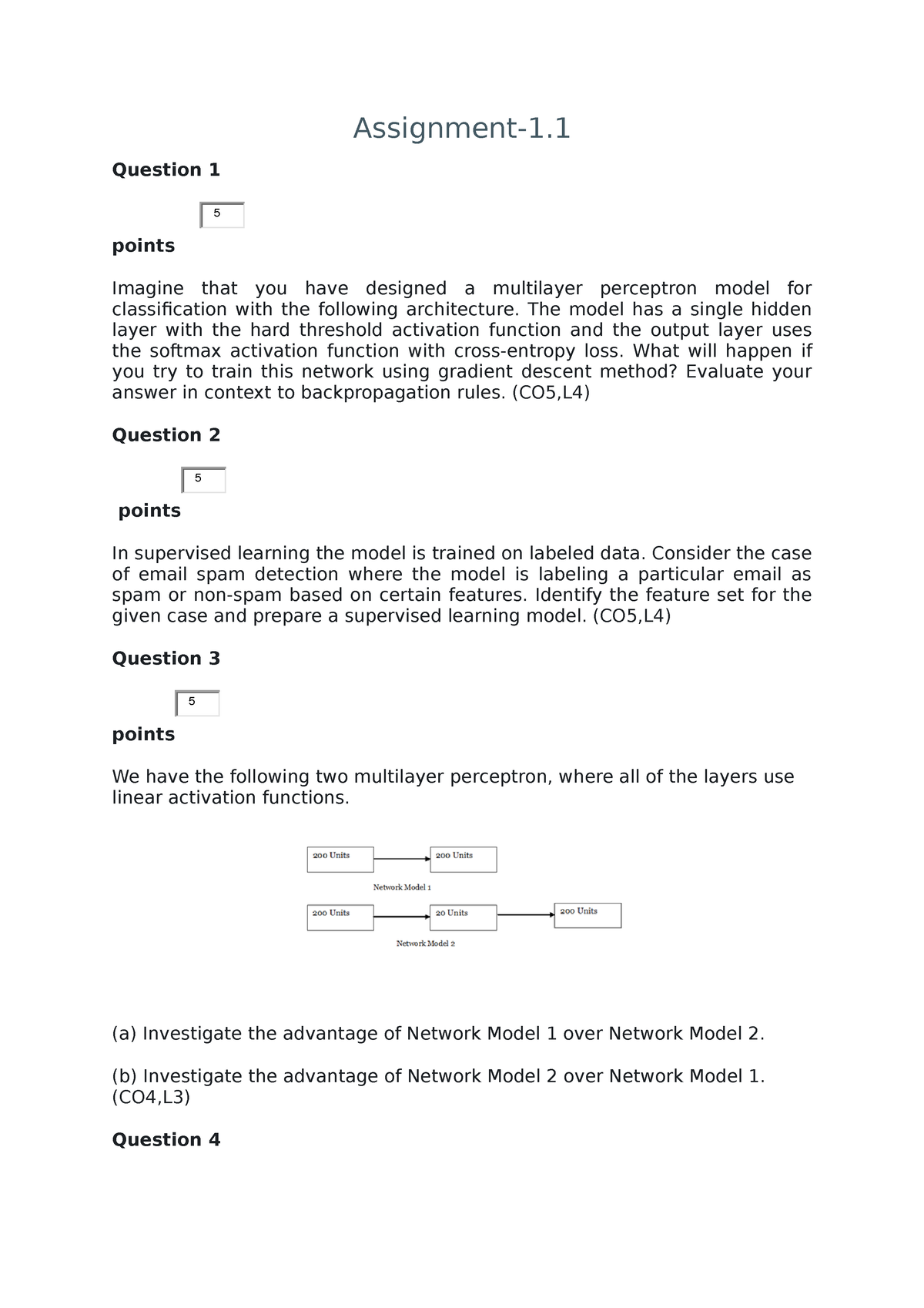 soft computing assignment questions