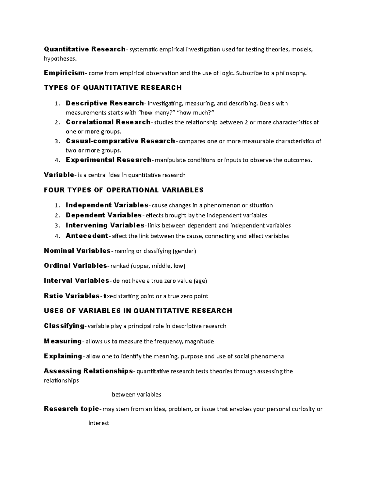 MAI Reviewer IN Research - Quantitative Research- systematic empirical ...