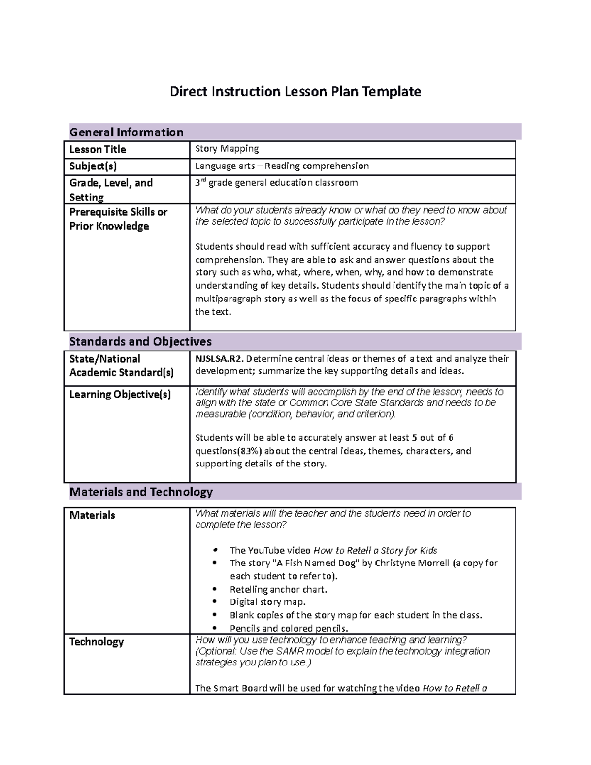 Task - Create an aligned standards-based reading comprehension or ...