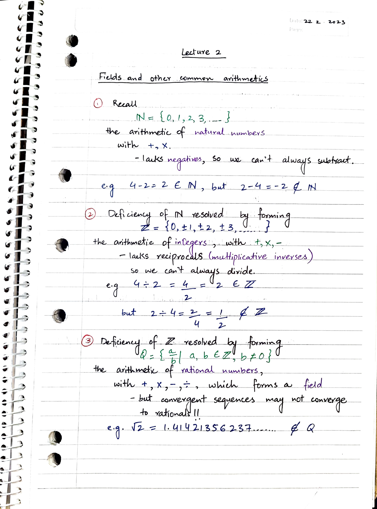 Week 1 Lecture 2 Notes - MATH2022 - USyd - Studocu