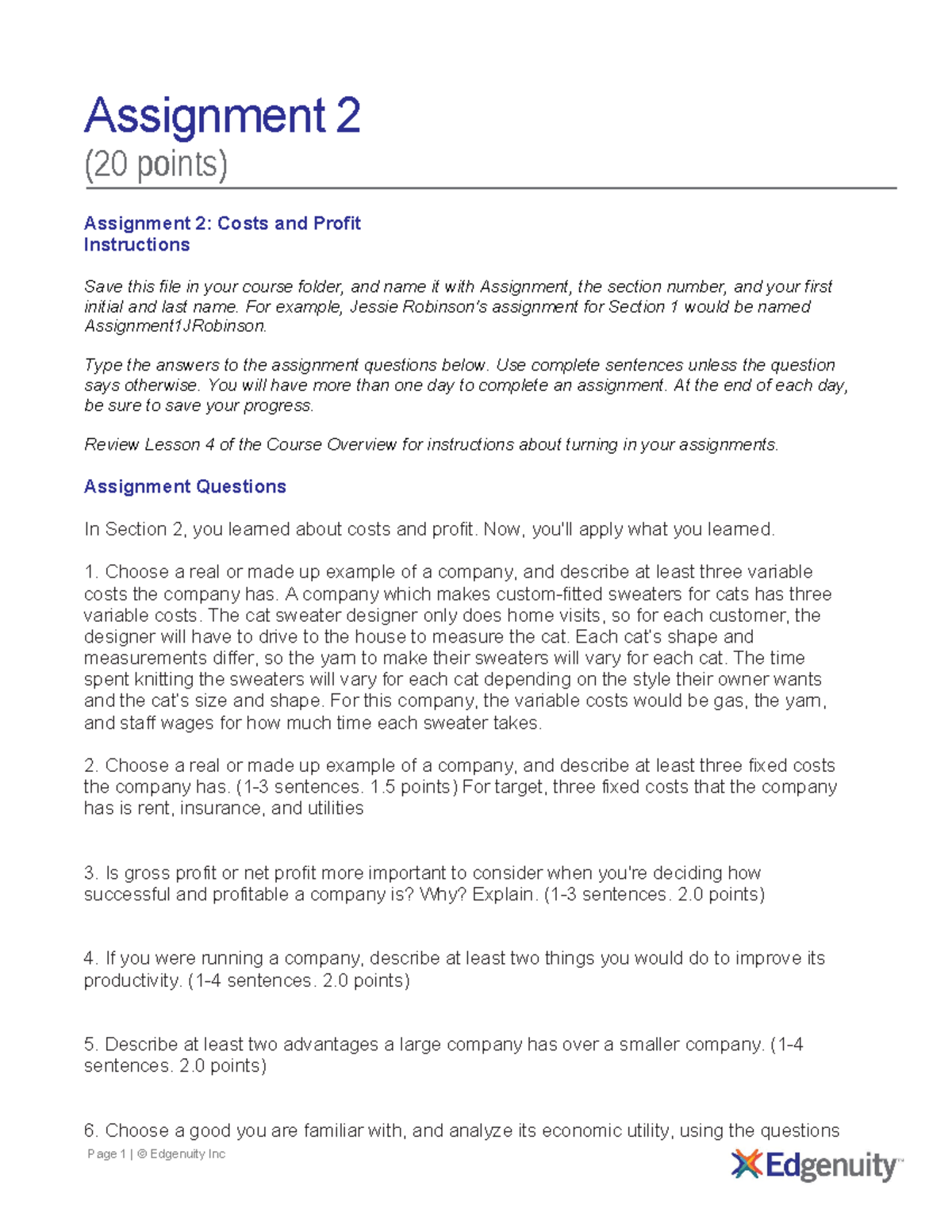 creating graphs student assignment edgenuity answers