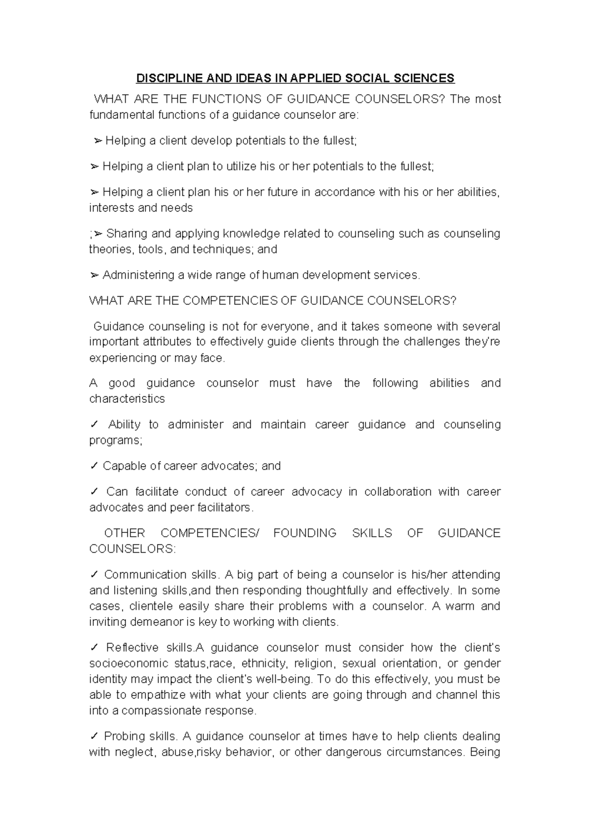 Pointers TO Review Diass - DISCIPLINE AND IDEAS IN APPLIED SOCIAL ...