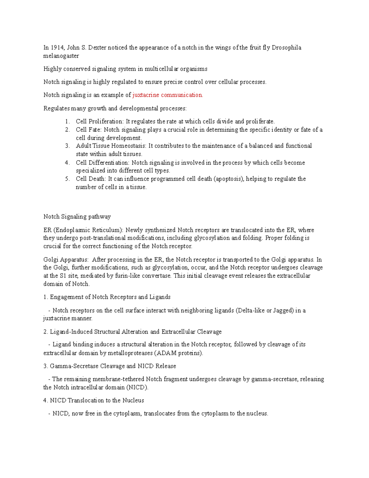Notch signaling - Reviewer - In 1914, John S. Dexter noticed the ...