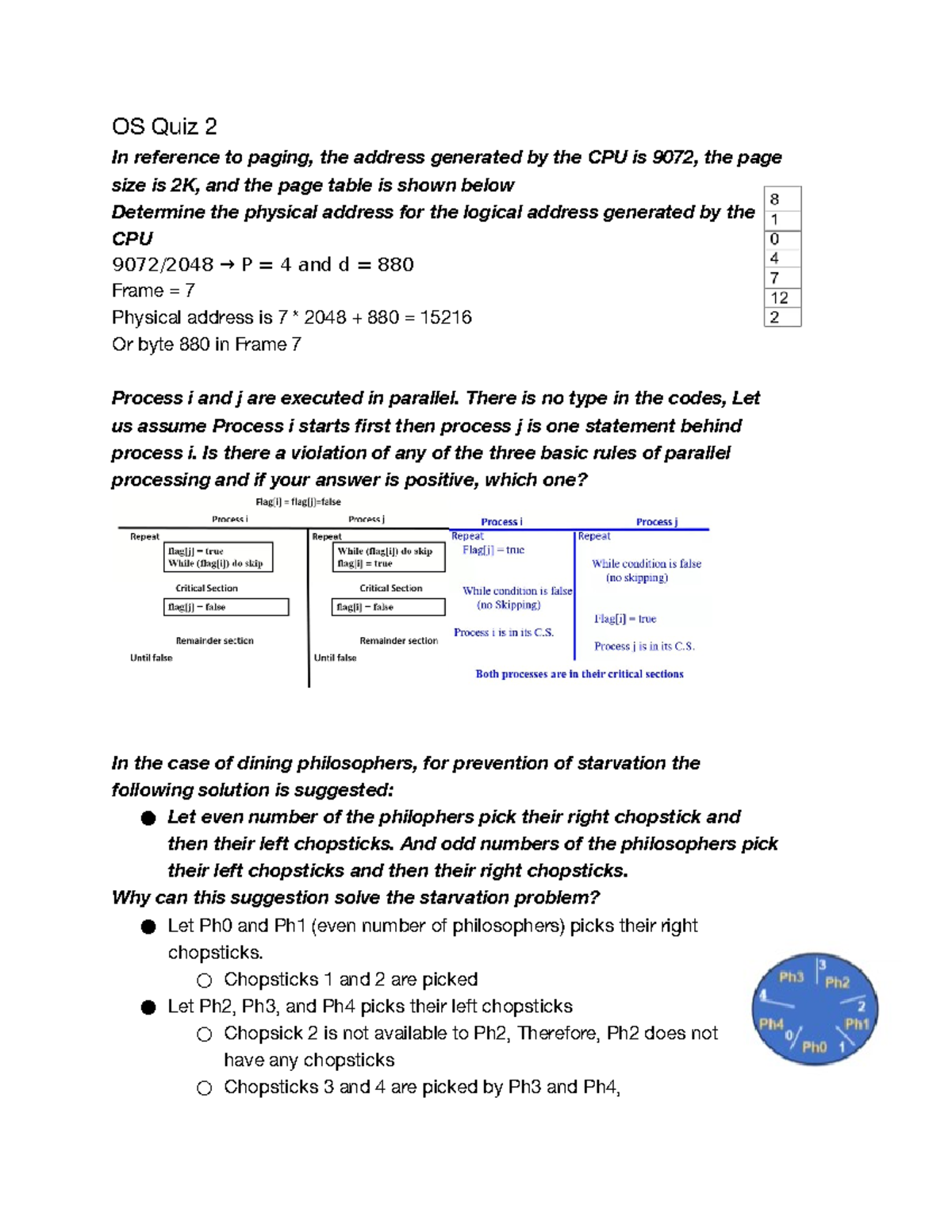 Quiz 2 - Introduction to Operating Systems - CSCI 3341 - Dr. Hashimi ...