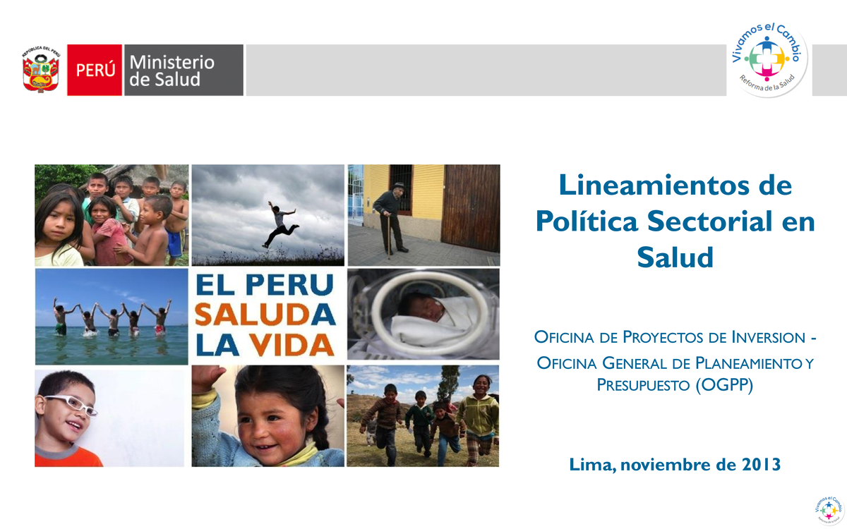 Lineamientos De Salud Lineamientos De Política Sectorial En Salud