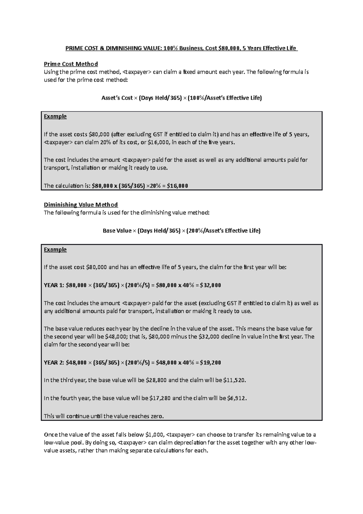 prime-cost-diminshing-value-answer-template-prime-cost