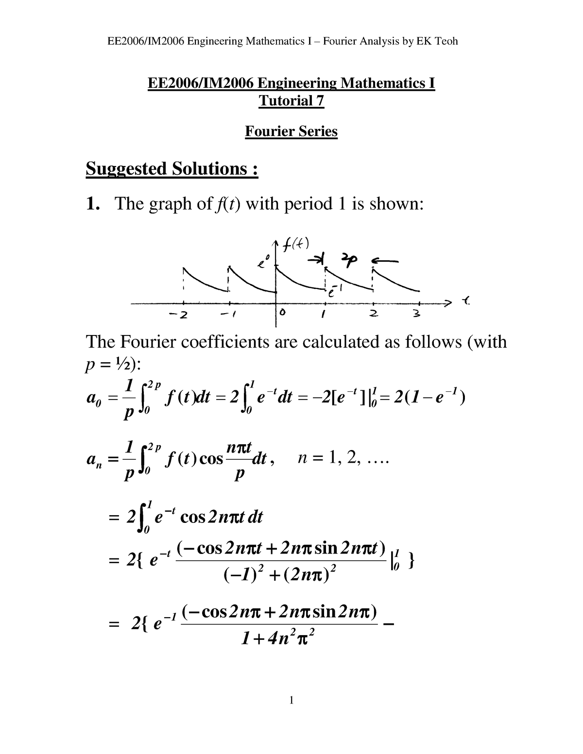 EE2006-Solutions For Tut 7 By EK Teoh @ Oct 2017 - EE2006/IM2006 ...