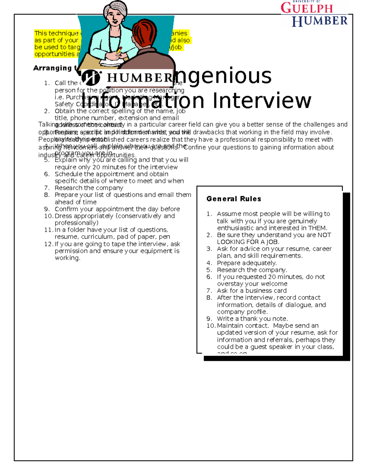 Ingenious Info Interview + Report Word - The Ingenious Information ...