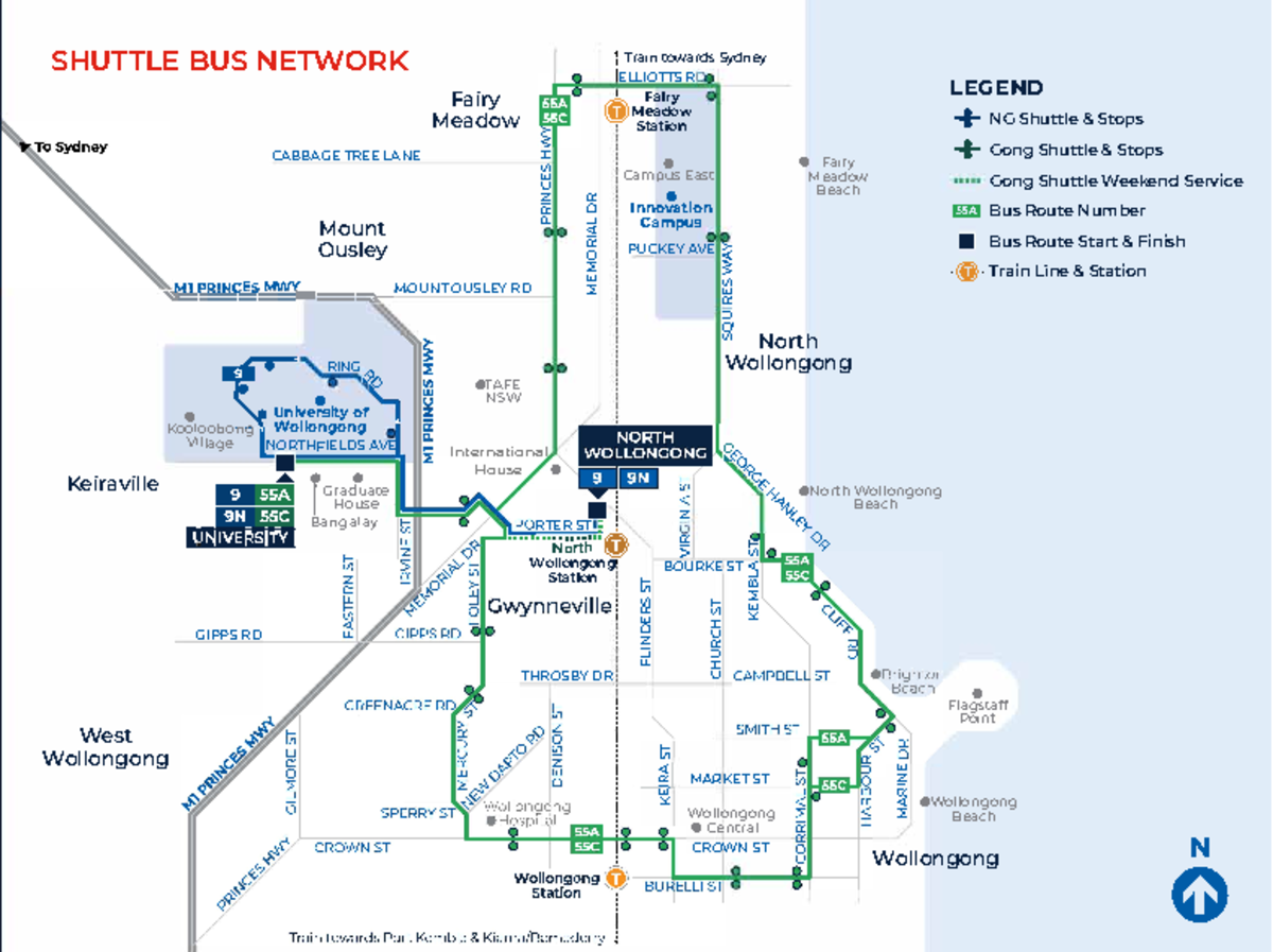 Shuttle bus map - SHUTTLE BUS NETWORK CABBAGE TREE LANE ####### Mount ...