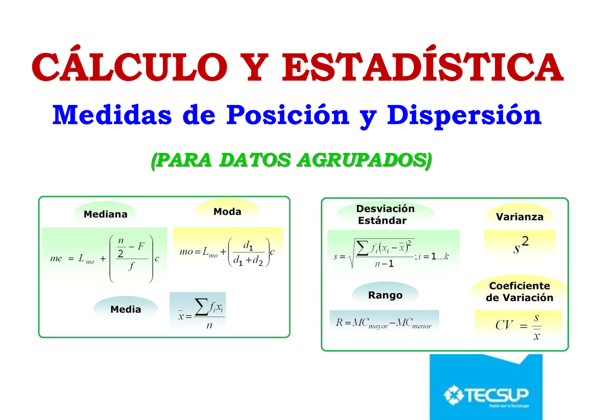 Medidas de Posición para datos agrupados S2 01 - CÁLCULO Y ESTADÍSTICA ...