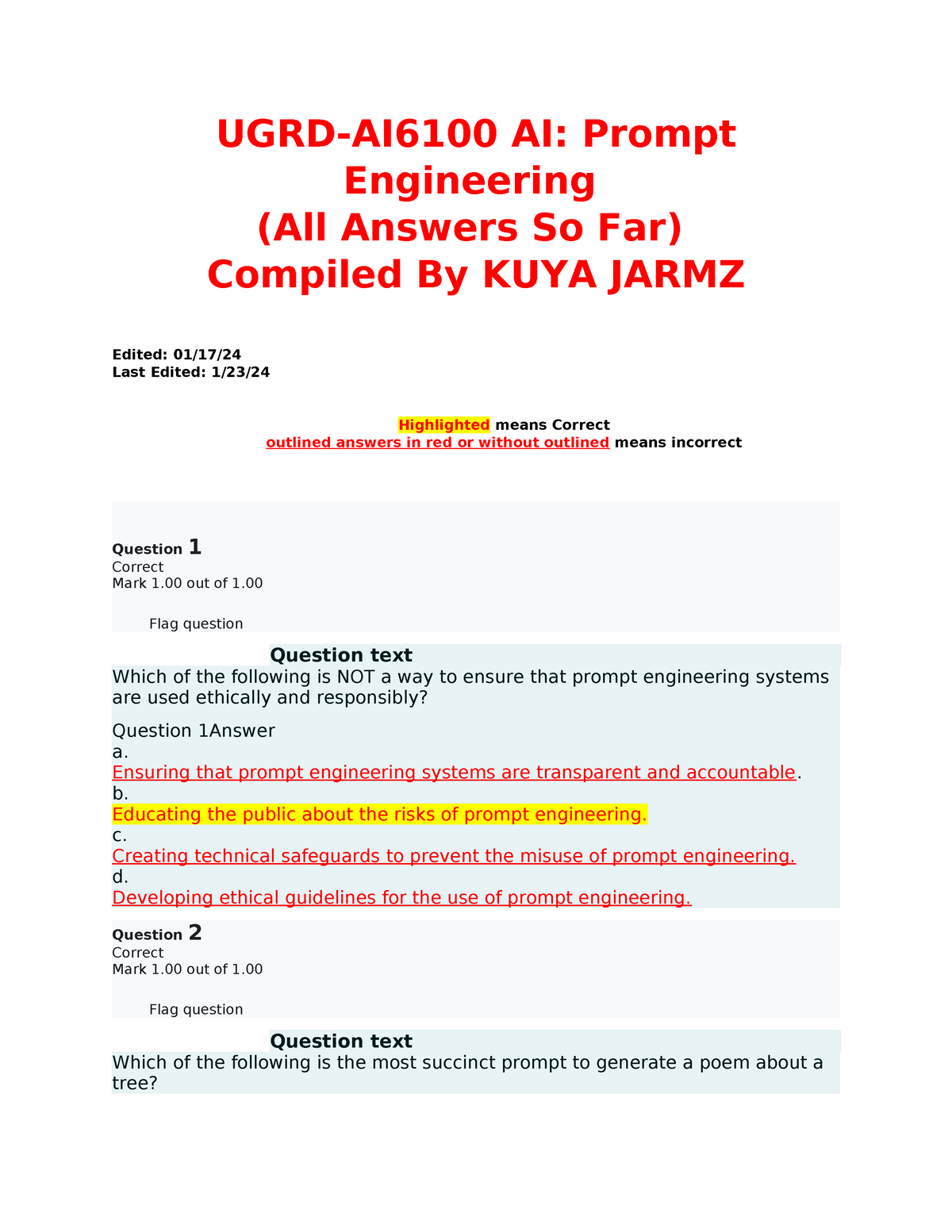 UGRD AI6100 AI Prompt Engineering Prelims V3 - UGRD-AI6100 AI: Prompt ...