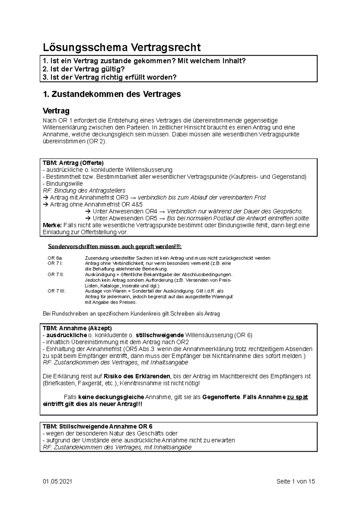 öffentlich Rechtlicher Vertrag Schema Prüfungsschema zum Vertragsrecht - Lösungsschema Vertragsrecht 1. Ist