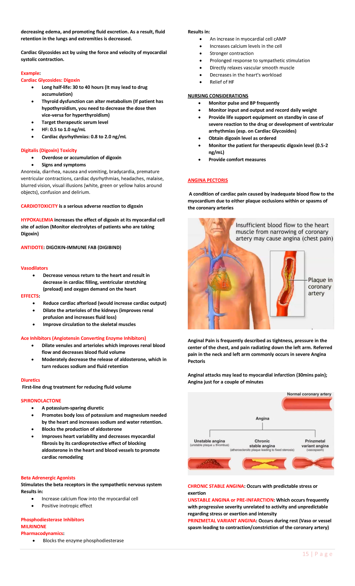 Cardiotoxicity - 15 | P a g e decreasing edema, and promoting fluid ...