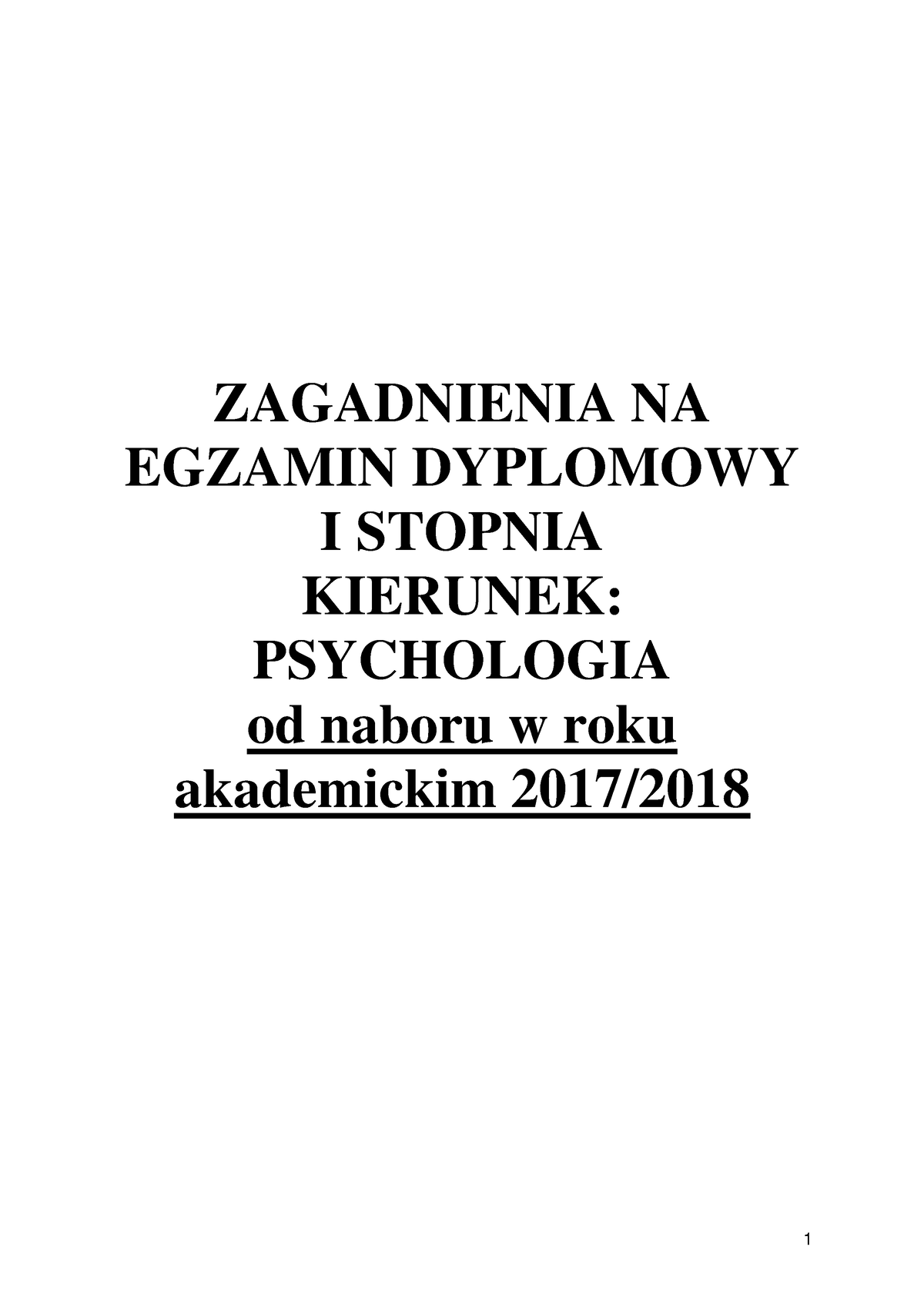 Zagadnienia NA Egzamin Dyplomowy I Stopnia - ZAGADNIENIA NA EGZAMIN ...