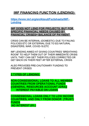 Purposes AND Functions OF IMF Notes 2024 - WHAT ARE THE PURPOSES ...