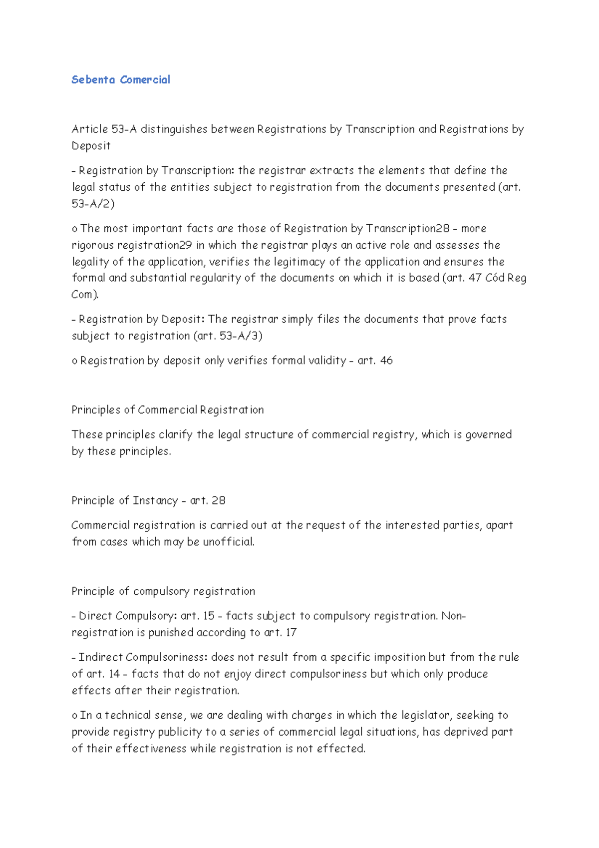 Sebenta Comercial 7 Summaries commercial law University of Memphis