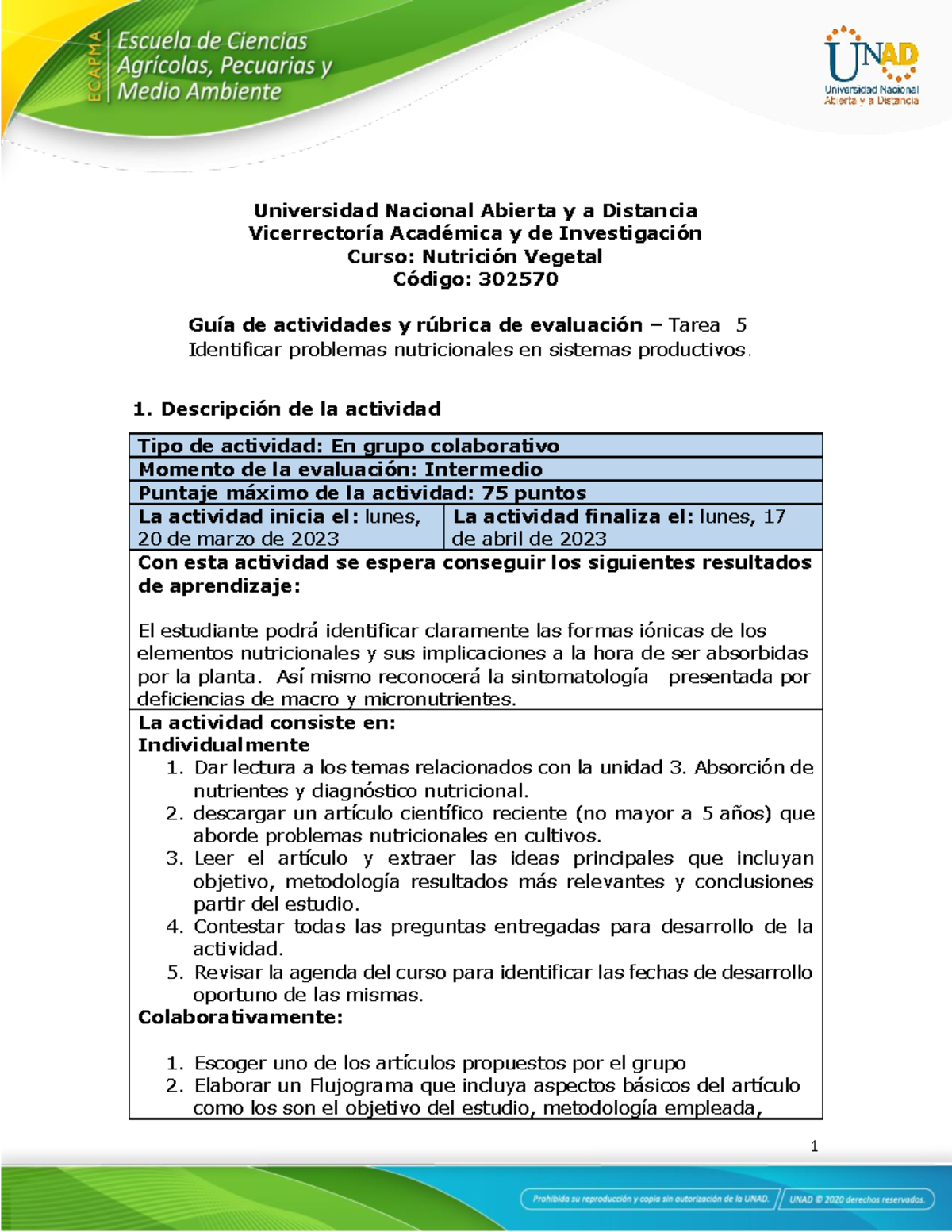 Guia De Actividades Y Rúbrica De Evaluación - Unidad 3 - Tarea 5 ...