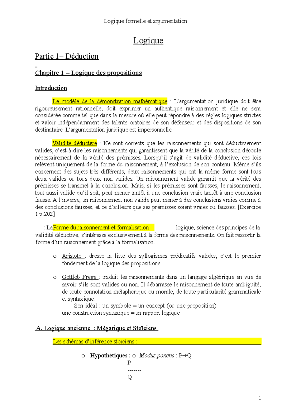 Introduction à la logique et l'argumentation - Logique Partie 1 ...