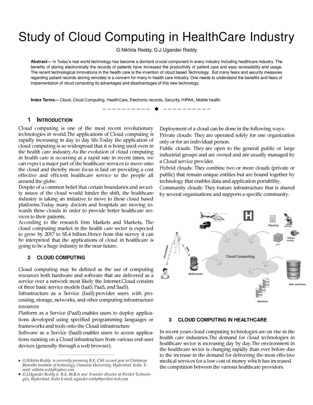 research paper on cloud computing in healthcare