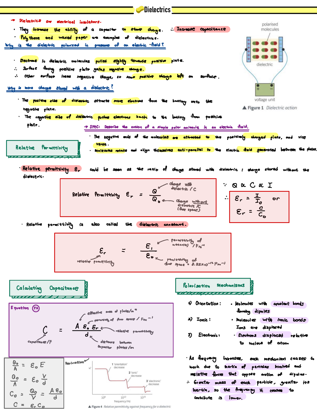 Dielectrics Notes - 🧽 Dielectrics → Dielectrics are electrical ...