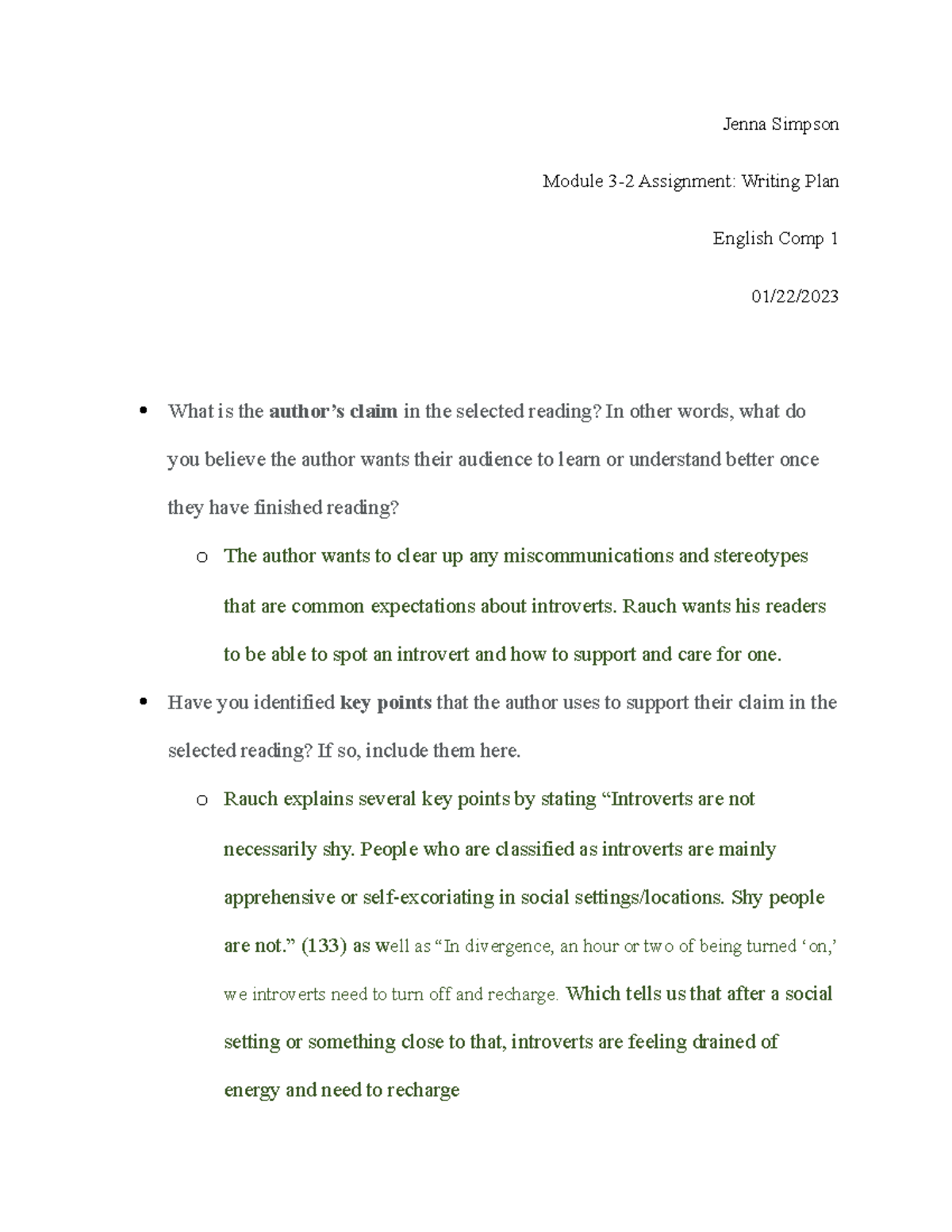 Module 3-2 Assignment Writing Plan - Jenna Simpson Module 3-2 ...