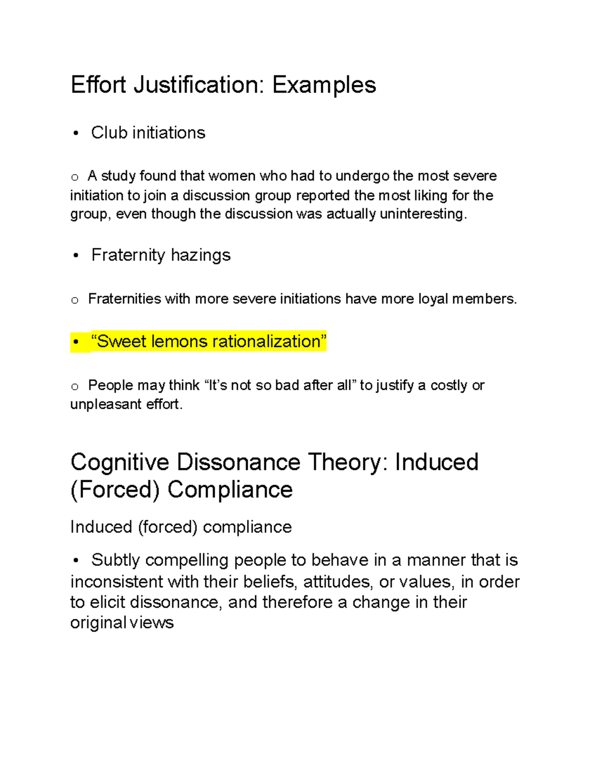 Social Psych 10 Effort Justification Examples • Club initiations o A