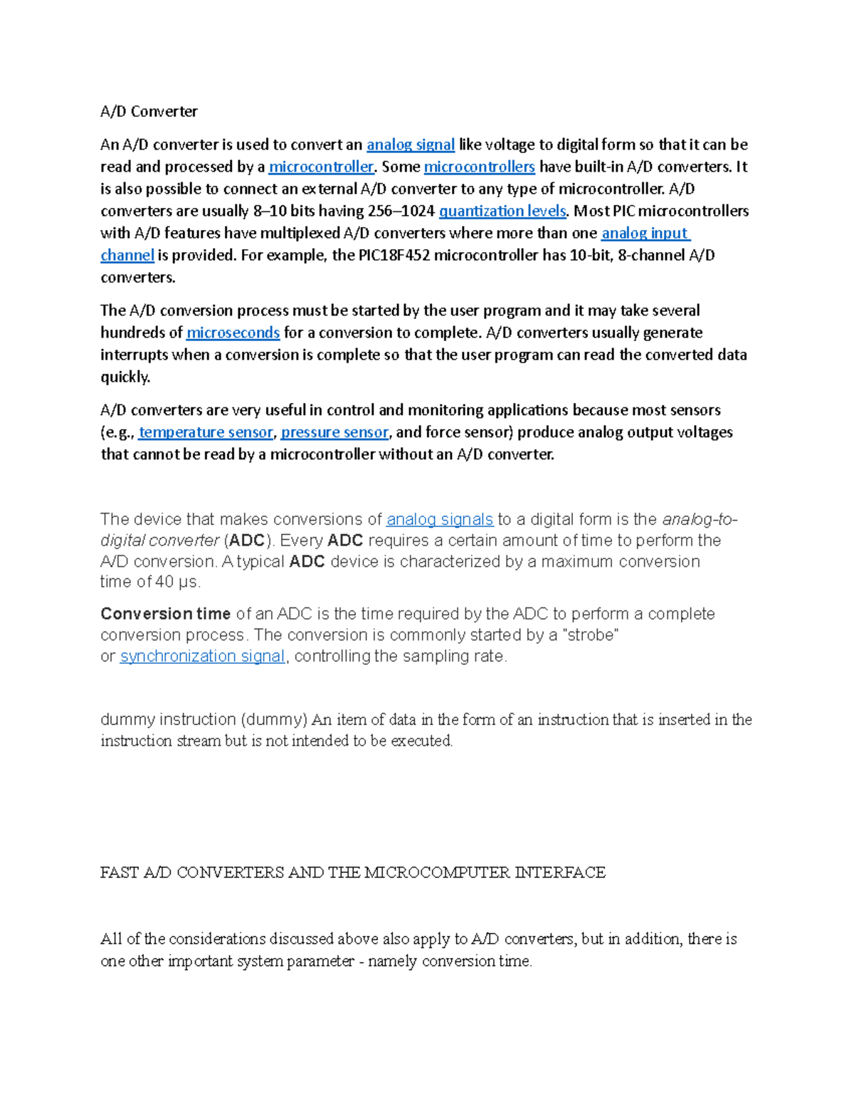 FAST ADC this can help students about microprocessor A/D Converter