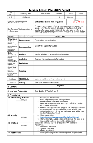 E9Q3W5 DLP - DAILY LESSON LOG - Detailed Lesson Plan (DLP) Format DLP ...