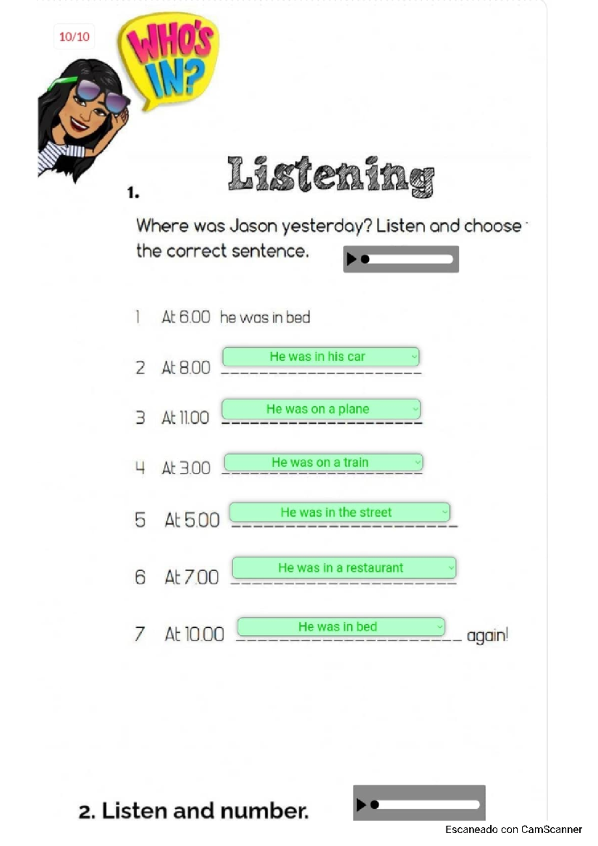 Tarea listening inglés 3 ejercicios correctos - IN? 1. Listening Where ...