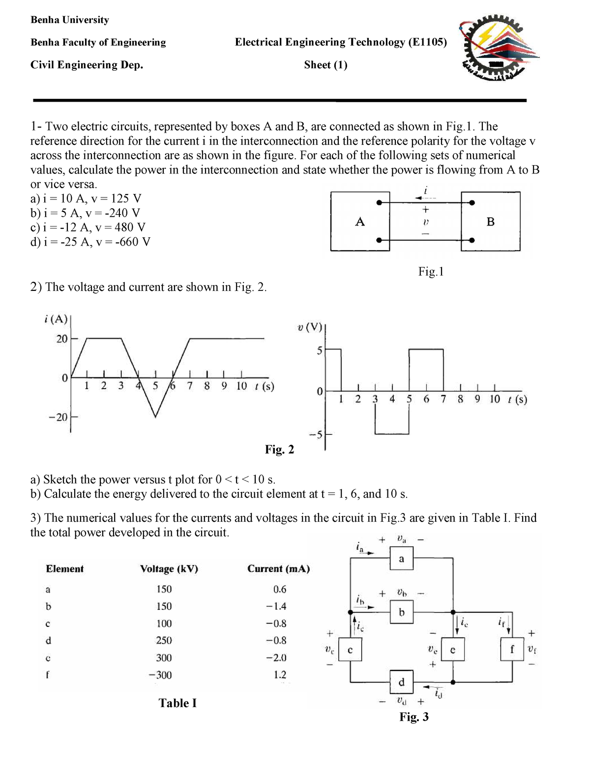 Electric Circuits 9th Edition Solution - Benha University Benha Faculty ...