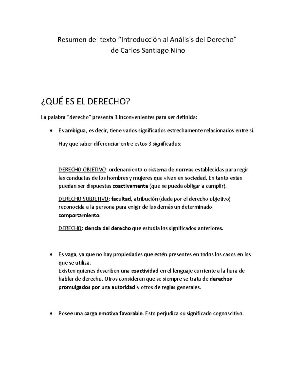 173551891 Resumen Del Texto Introduccion Al Analisis Del Derecho De Carlos Santiago Nino Resumen Studocu