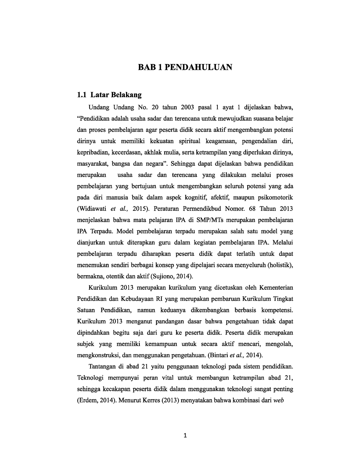 BAB I Pendahuluan - Penerapan Model Pembelajaran Dengan Model Blended ...