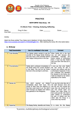 NSTP-CWTS Take-Away – 07 On Mental Health - Practice - Part 4 NSTP-CWTS ...