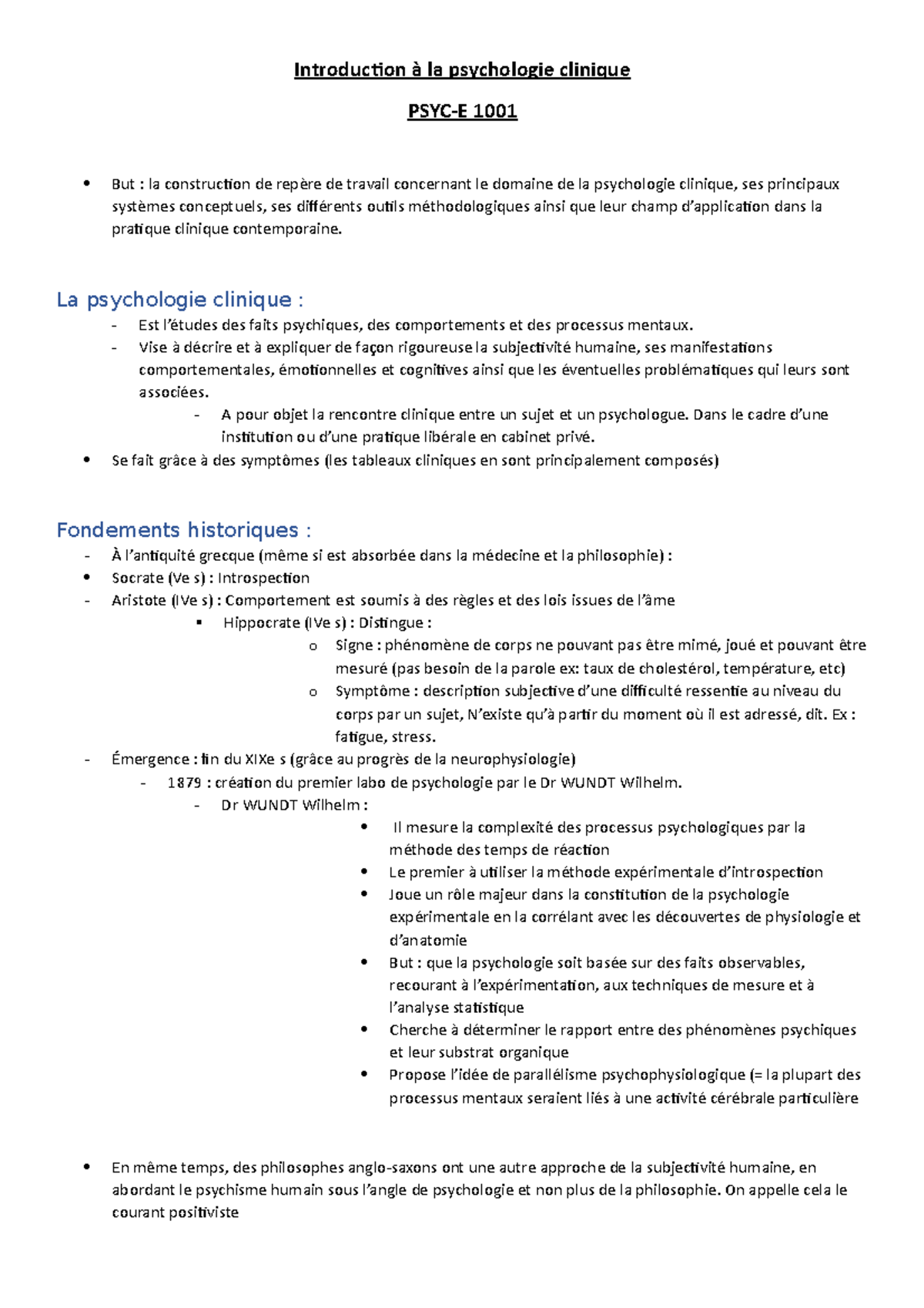 Introduction à La Psychologie Clinique - Introduction à La Psychologie ...