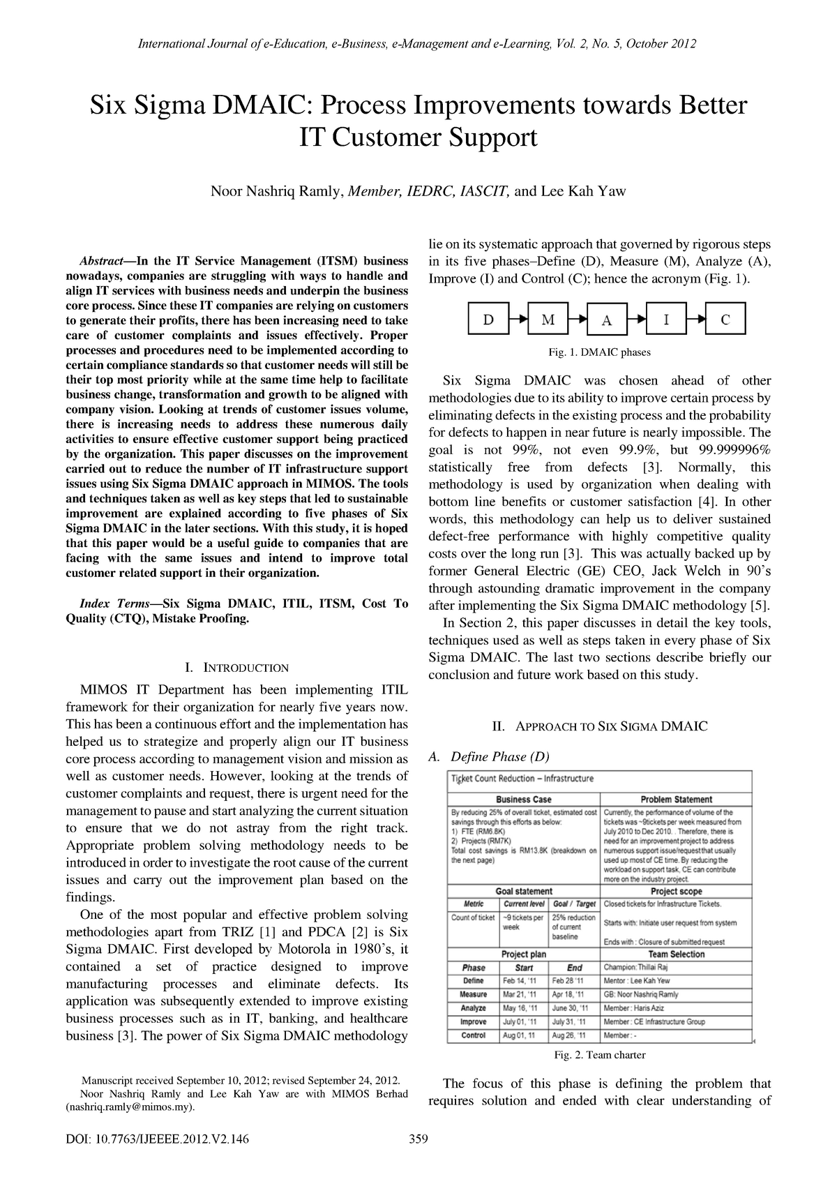 dmaic case study examples pdf