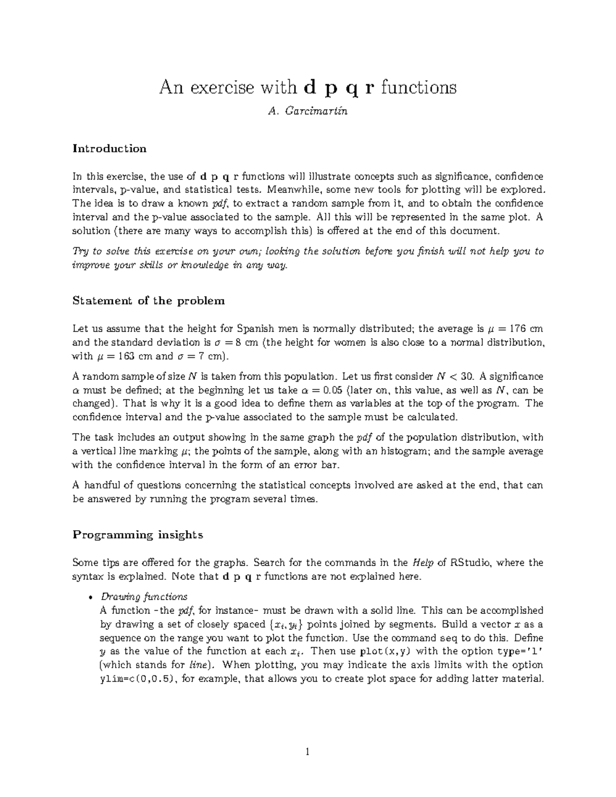 Ex dpqr - Apuntes 1 - An exercise with d p q r functions A. Garcimartín ...