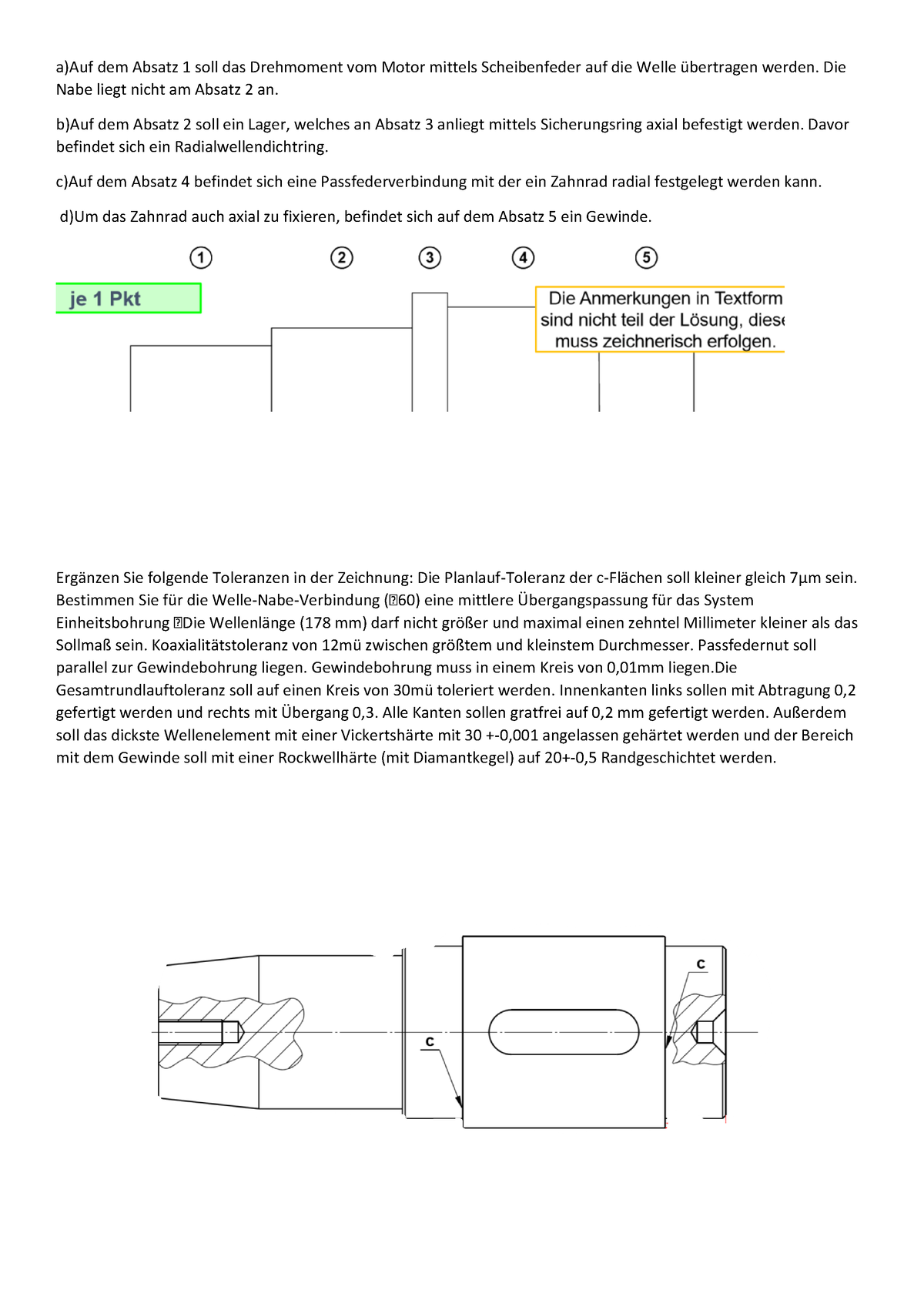 Übung Für CAD Und Maschinenzeichnen - A)Auf Dem Absatz 1 Soll Das ...