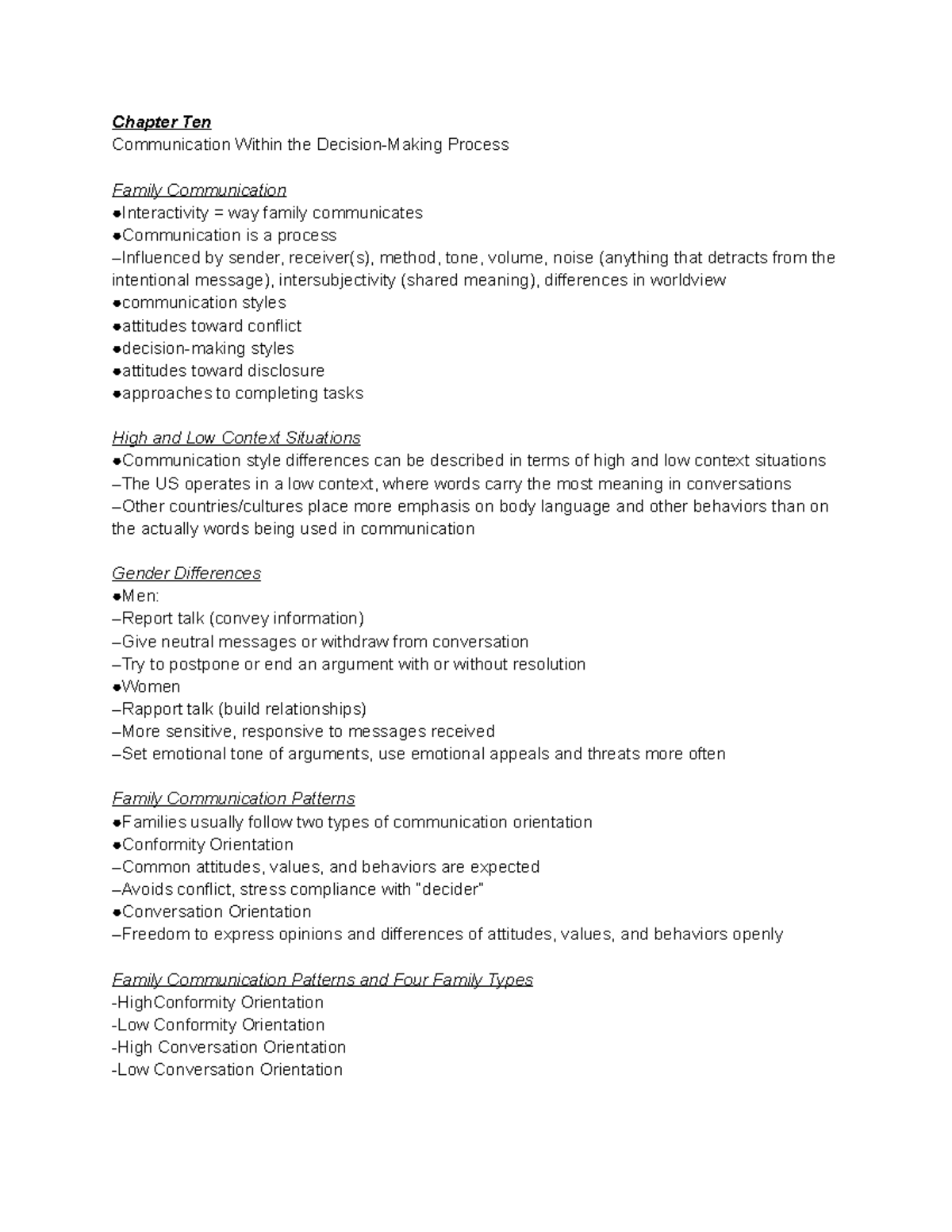 FMST Chapter 10 AND 11 - 11 and 10 notes - Chapter Ten Communication ...