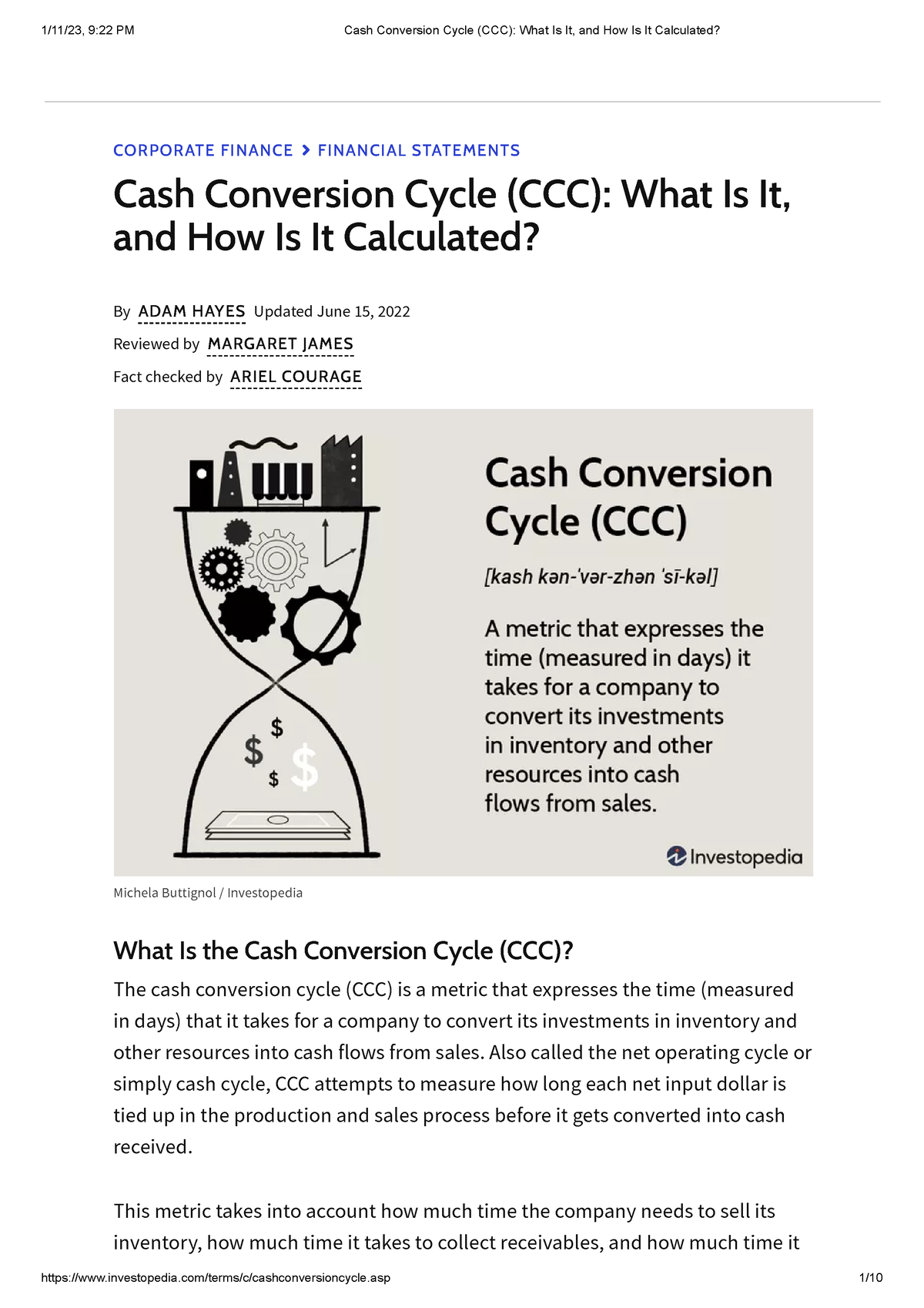 Cash Conversion Cycle (CCC): What Is It, and How Is It Calculated?