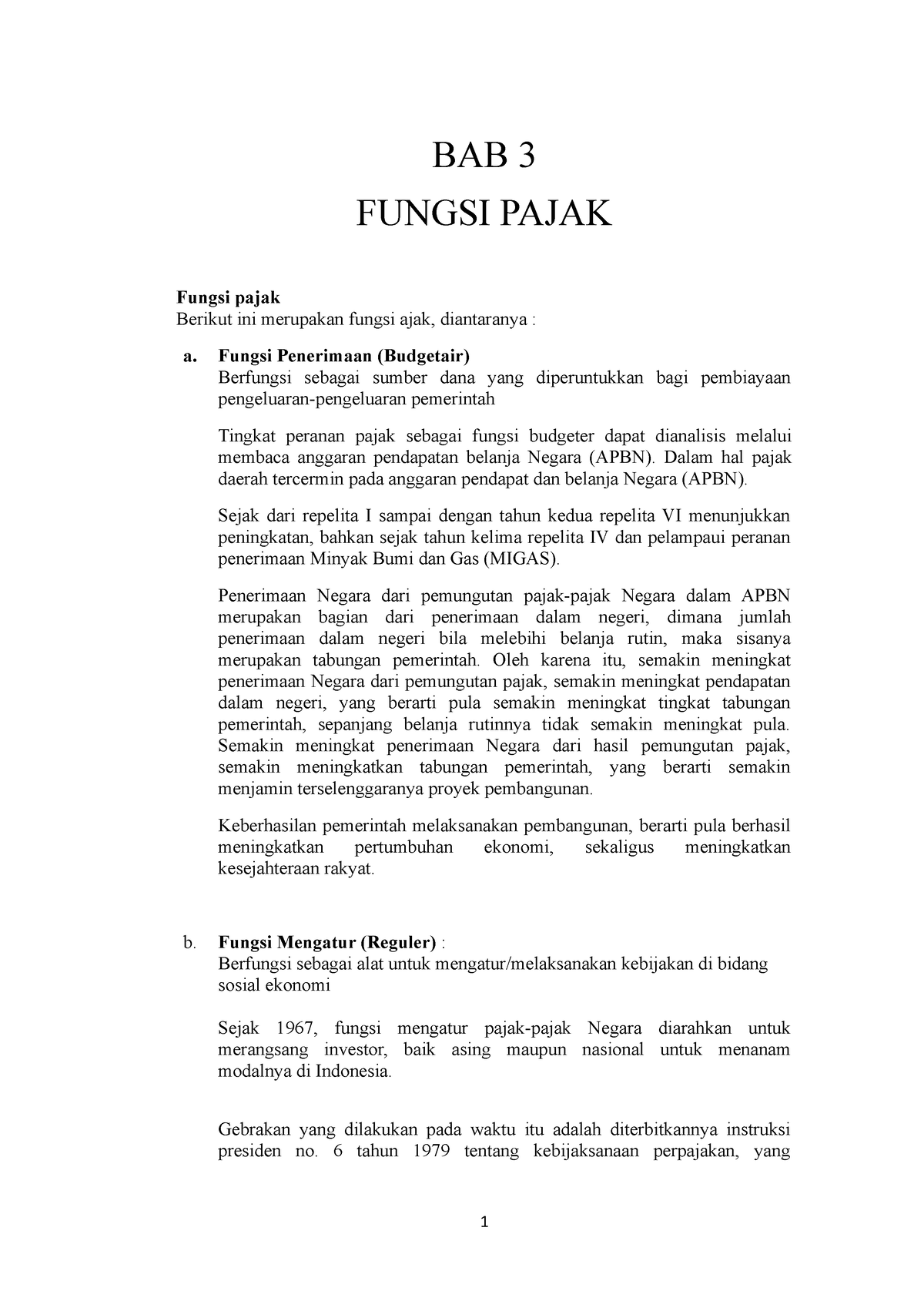 Modul Perpajakan Bab 3 Fungsi Pajak - BAB 3 FUNGSI PAJAK Fungsi Pajak ...