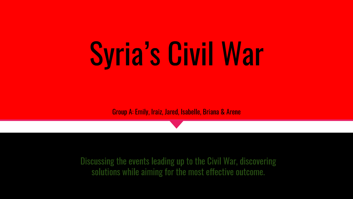 Syria's Civil War - "This Course Provides An Introduction To The Common ...