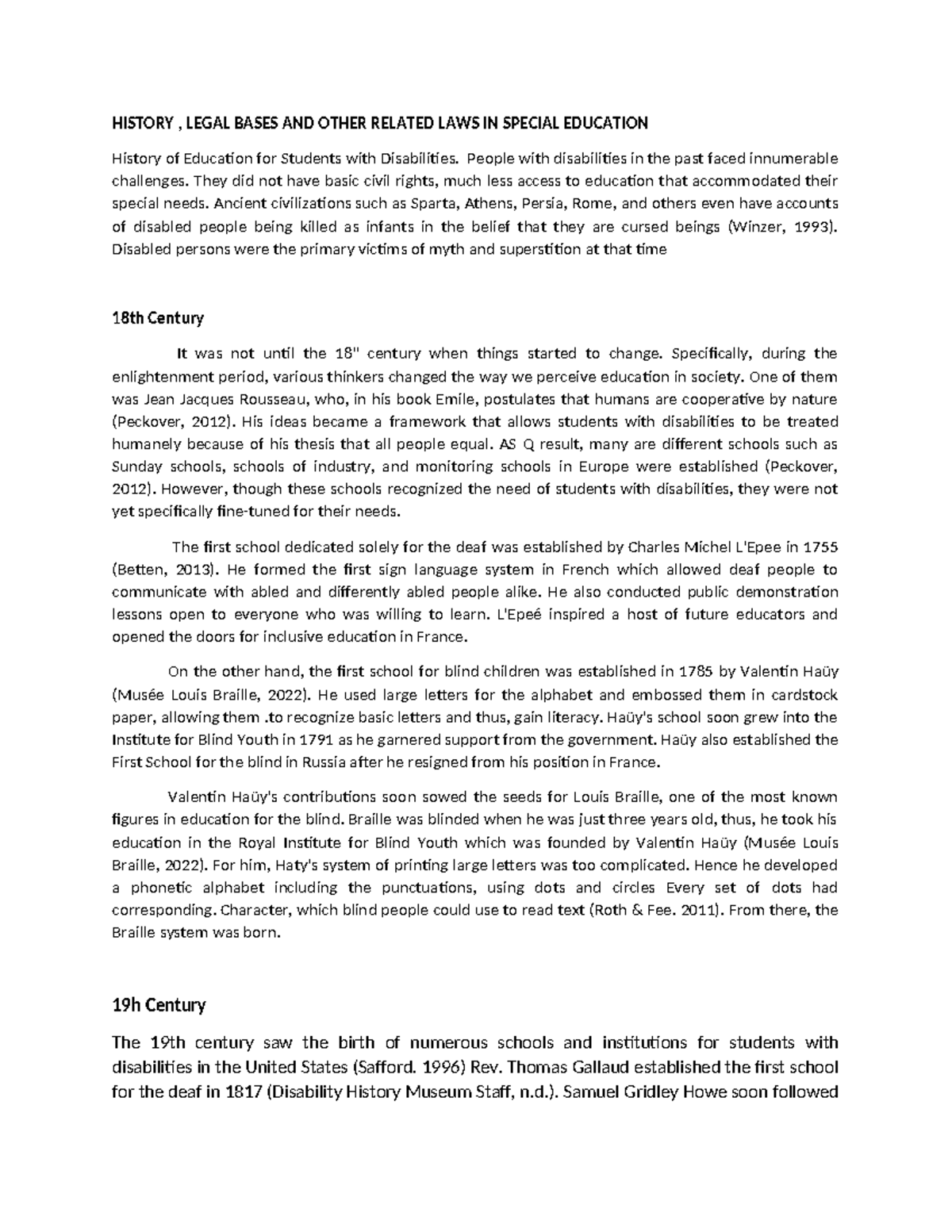 History Legal Bases and other Related Laws in SPED - HISTORY , LEGAL ...