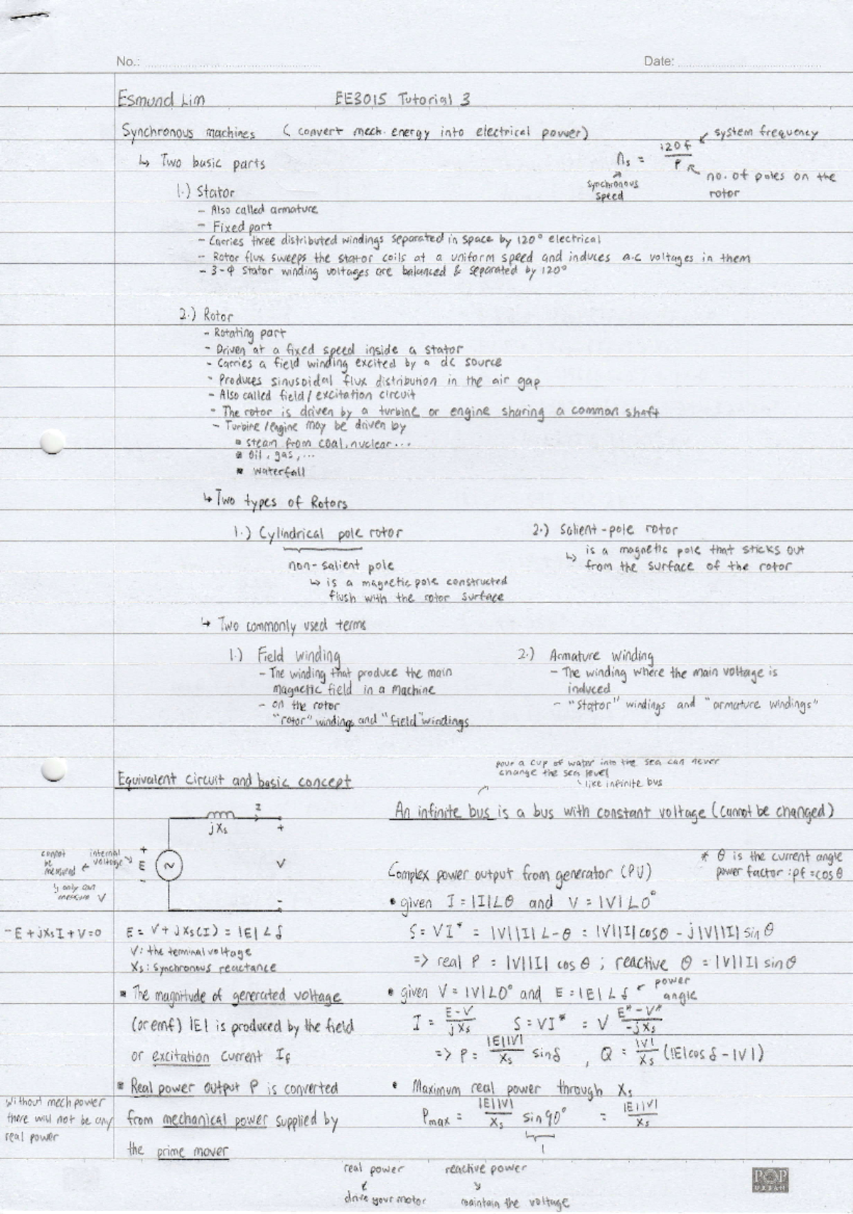 Power Systems and Protection Tutorial 3 Solution - ( l+ codvcet {1 ...