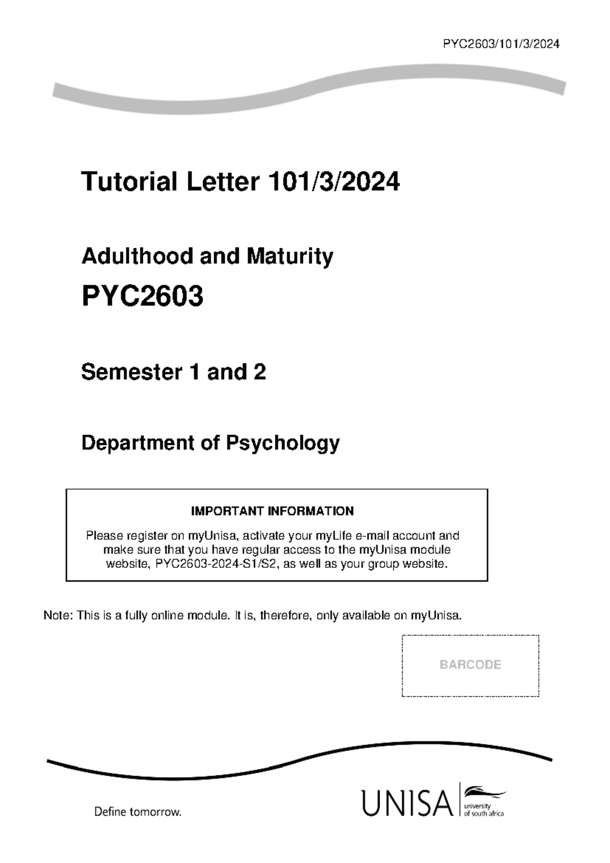 101 2024 3 b - PYC2603/101/ 3 / 2024 Tutorial Letter 101/ 3 / 2024 ...