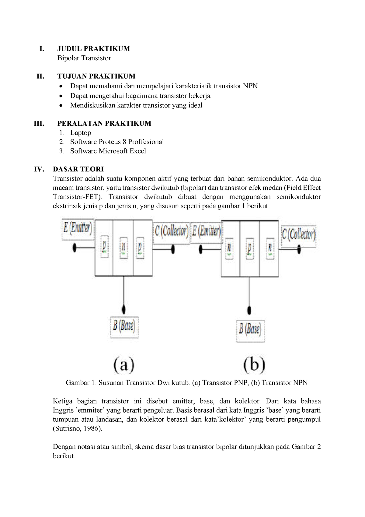 Laporan Praktikum Elektronika Dasar Transistor Riset